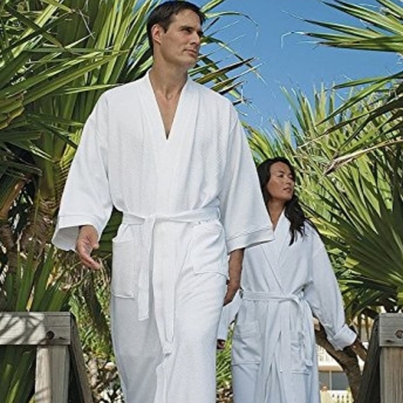 NEW!~ J.cotton Cotton Kimono Bath Spa Shower Bathrobe Terry Bath Robe - Picture 7 of 8